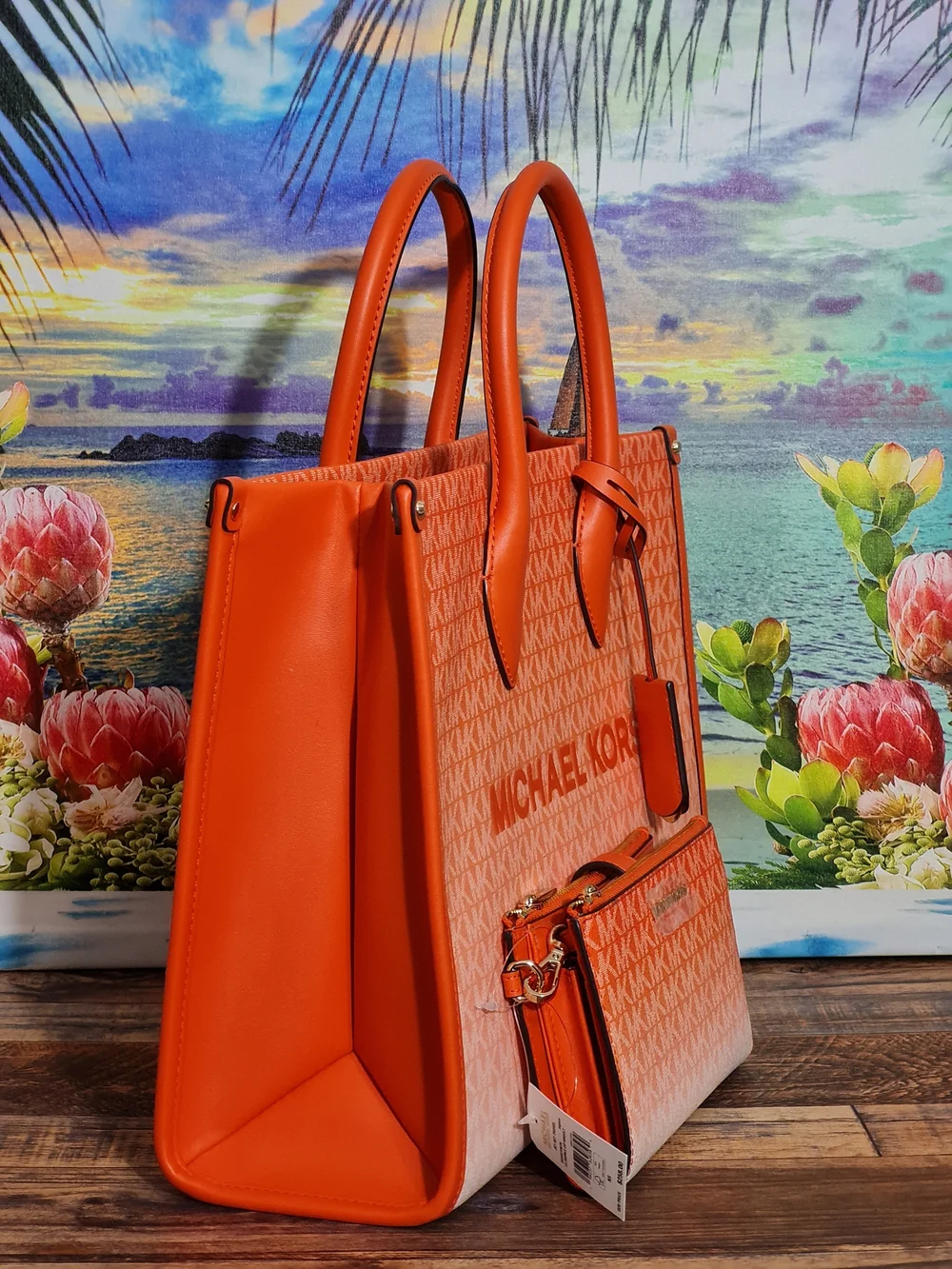 Michael Kors Mirella Ombre Tote And Wallet Set